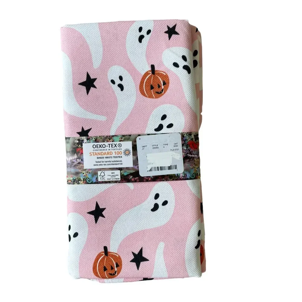 Cynthia Rowley Halloween PINK GHOST Dinner Napkins 18x18 Set of 6 Spooky NEW